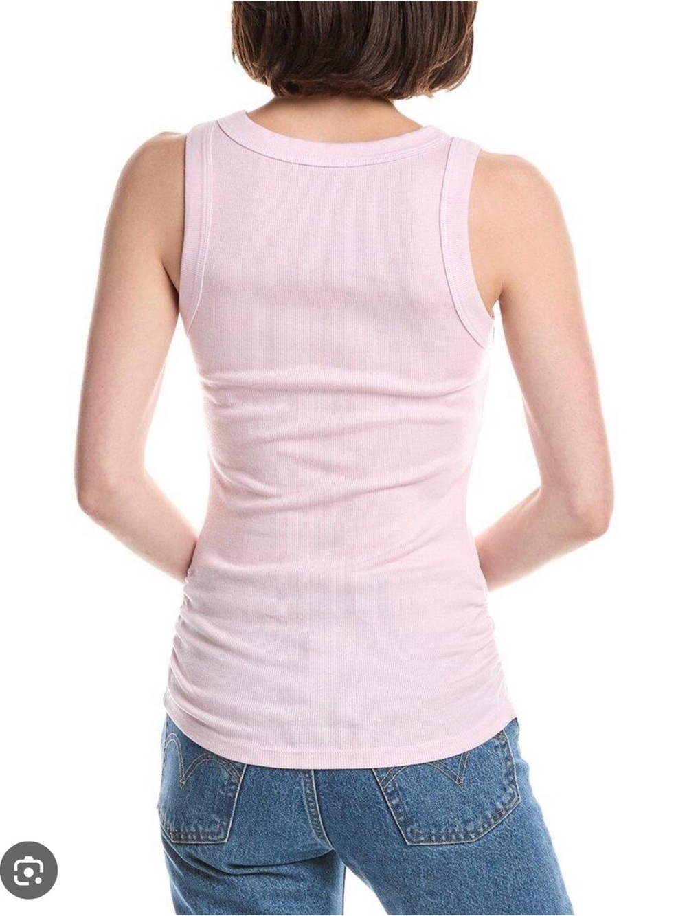 NWT Michael Stars Halley Ribbed Tank with Ruching - Picture 2 of 13